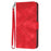 For iPhone 16 Plus Line Pattern Skin Feel Leather Phone Case(Red)