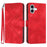 For iPhone 16 Plus Line Pattern Skin Feel Leather Phone Case(Red)