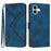 For iPhone 16 Plus Line Pattern Skin Feel Leather Phone Case(Royal Blue)