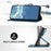 For iPhone 16 Line Pattern Skin Feel Leather Phone Case(Royal Blue)