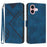For iPhone 16 Line Pattern Skin Feel Leather Phone Case(Royal Blue)