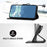 For iPhone 16 Line Pattern Skin Feel Leather Phone Case(Black)