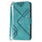For iPhone 16 Line Pattern Skin Feel Leather Phone Case(Light Blue)