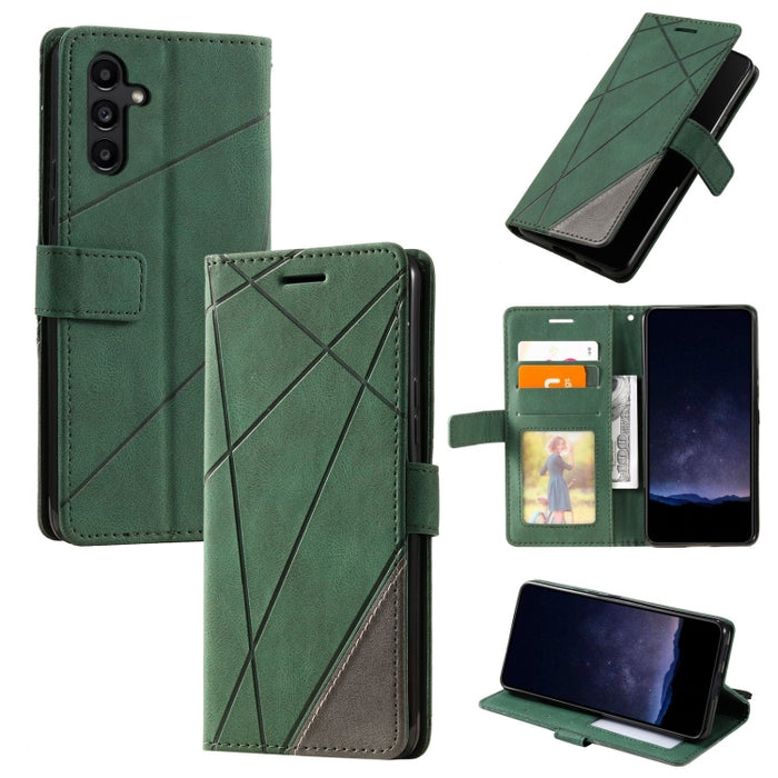 Skin Feel Splicing Leather Phone Case, For Samsung Galaxy Xcover 7, For Samsung Galaxy A55 5G, For Samsung Galaxy A35 5G, For Samsung Galaxy S24 Ultra 5G, For Samsung Galaxy S24+ 5G, For Samsung Galaxy S24 5G, For Samsung Galaxy A15��������������������...