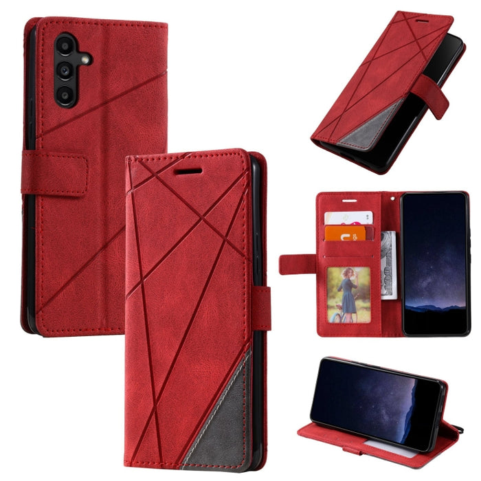 Skin Feel Splicing Leather Phone Case, For Samsung Galaxy Xcover 7, For Samsung Galaxy A55 5G, For Samsung Galaxy A35 5G, For Samsung Galaxy S24 Ultra 5G, For Samsung Galaxy S24+ 5G, For Samsung Galaxy S24 5G, For Samsung Galaxy A15��������������������...