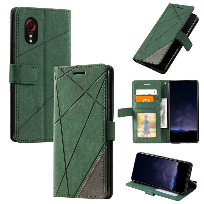 Skin Feel Splicing Leather Phone Case, For Samsung Galaxy Xcover 7, For Samsung Galaxy A55 5G, For Samsung Galaxy A35 5G, For Samsung Galaxy S24 Ultra 5G, For Samsung Galaxy S24+ 5G, For Samsung Galaxy S24 5G, For Samsung Galaxy A15��������������������...