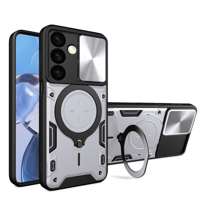 CD Texture Sliding Camshield Magnetic Holder Phone Case, For Samsung Galaxy S24 FE 5G, For Samsung Galaxy S24+ 5G, For Samsung Galaxy S24 5G, For Samsung Galaxy A24 4G, For Samsung Galaxy A23 5G, For Samsung Galaxy A34 5G, For Samsung Galaxy A54 5G����...