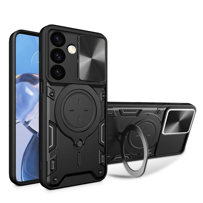 CD Texture Sliding Camshield Magnetic Holder Phone Case, For Samsung Galaxy S24 FE 5G, For Samsung Galaxy S24+ 5G, For Samsung Galaxy S24 5G, For Samsung Galaxy A24 4G, For Samsung Galaxy A23 5G, For Samsung Galaxy A34 5G, For Samsung Galaxy A54 5G����...