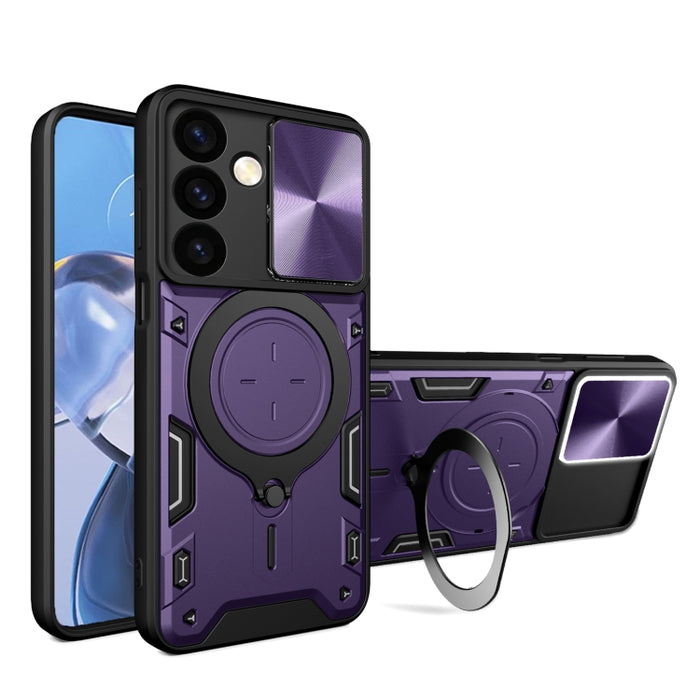 CD Texture Sliding Camshield Magnetic Holder Phone Case, For Samsung Galaxy S24 FE 5G, For Samsung Galaxy S24+ 5G, For Samsung Galaxy S24 5G, For Samsung Galaxy A24 4G, For Samsung Galaxy A23 5G, For Samsung Galaxy A34 5G, For Samsung Galaxy A54 5G����...