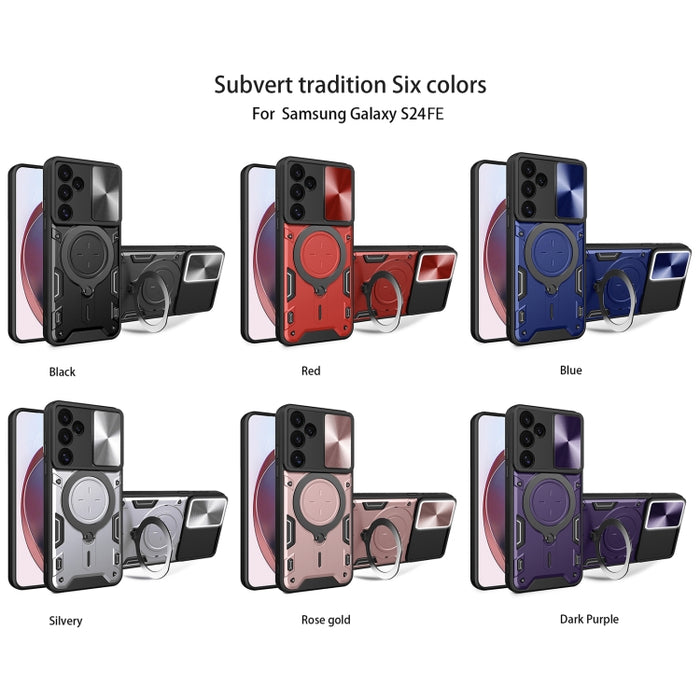 CD Texture Sliding Camshield Magnetic Holder Phone Case, For Samsung Galaxy S24 FE 5G, For Samsung Galaxy S24+ 5G, For Samsung Galaxy S24 5G, For Samsung Galaxy A24 4G, For Samsung Galaxy A23 5G, For Samsung Galaxy A34 5G, For Samsung Galaxy A54 5G����...