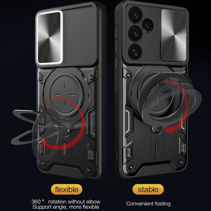 CD Texture Sliding Camshield Magnetic Holder Phone Case, For Samsung Galaxy S24 FE 5G, For Samsung Galaxy S24+ 5G, For Samsung Galaxy S24 5G, For Samsung Galaxy A24 4G, For Samsung Galaxy A23 5G, For Samsung Galaxy A34 5G, For Samsung Galaxy A54 5G����...