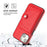 For iPhone 15 Shockproof Leather Phone Case with Card Holder(Red)