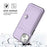 For iPhone 15 Shockproof Leather Phone Case with Card Holder(Purple)