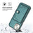 For iPhone 15 Shockproof Leather Phone Case with Card Holder(Green)