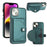 For iPhone 15 Shockproof Leather Phone Case with Card Holder(Green)