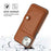 For iPhone 15 Shockproof Leather Phone Case with Card Holder(Brown)