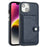 For iPhone 15 Shockproof Leather Phone Case with Card Holder(Blue)