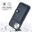 For iPhone 15 Shockproof Leather Phone Case with Card Holder(Blue)