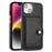 For iPhone 15 Shockproof Leather Phone Case with Card Holder(Black)