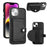 For iPhone 15 Shockproof Leather Phone Case with Card Holder(Black)
