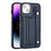 For iPhone 15 Shockproof Leather Phone Case with Wrist Strap(Blue)
