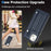 For iPhone 15 Shockproof Leather Phone Case with Wrist Strap(Blue)