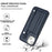For iPhone 15 Shockproof Leather Phone Case with Wrist Strap(Blue)