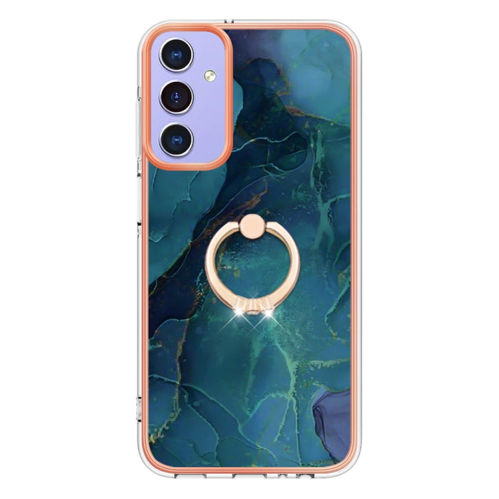 Electroplating Marble Dual-side IMD Phone Case with Ring