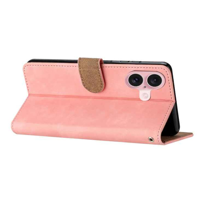 For iPhone 16 Seven Butterflies Embossed Leather Phone Case(Pink)