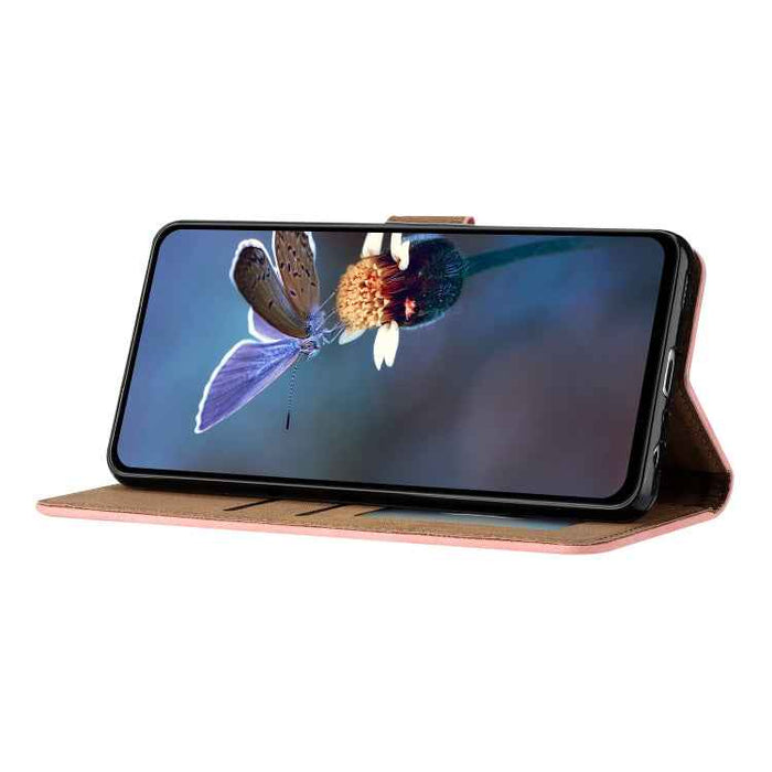 For iPhone 16 Seven Butterflies Embossed Leather Phone Case(Pink)