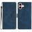 For iPhone 16 Seven Butterflies Embossed Leather Phone Case(Blue)