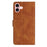 For iPhone 16 Plus Seven Butterflies Embossed Leather Phone Case(Brown)