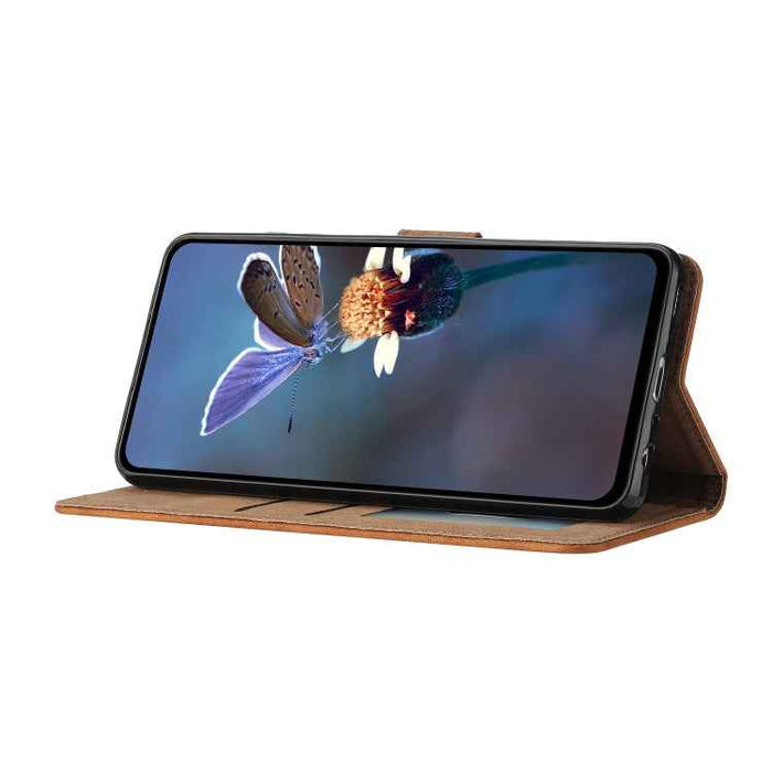 For iPhone 16 Plus Seven Butterflies Embossed Leather Phone Case(Brown)
