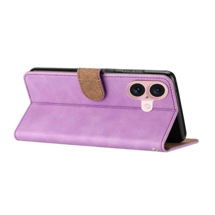 For iPhone 16 Plus Seven Butterflies Embossed Leather Phone Case(Purple)
