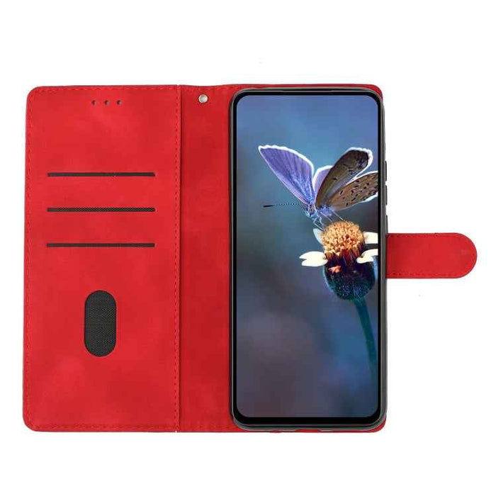 For iPhone 16 Flower Butterfly Embossing Pattern Leather Phone Case(Red)