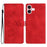 For iPhone 16 Plus Flower Butterfly Embossing Pattern Leather Phone Case(Red)