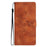 For iPhone 16 Plus Flower Butterfly Embossing Pattern Leather Phone Case(Brown)