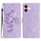 For iPhone 16 Plus Flower Butterfly Embossing Pattern Leather Phone Case(Purple)
