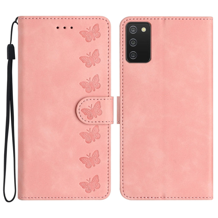 Seven Butterflies Embossed Leather Phone Case, For Samsung Galaxy S24 Ultra 5G, For Samsung Galaxy A25 5G, For Samsung Galaxy A02s 164mm, For Samsung Galaxy A15, For Samsung Galaxy A02s EU Version, For Samsung Galaxy A03, For Samsung Galaxy A03 Core���...