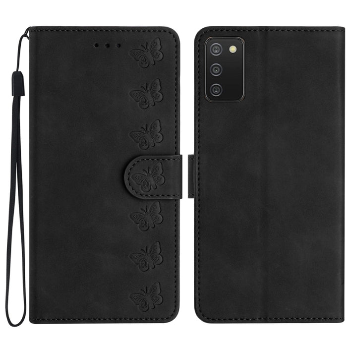 Seven Butterflies Embossed Leather Phone Case, For Samsung Galaxy S24 Ultra 5G, For Samsung Galaxy A25 5G, For Samsung Galaxy A02s 164mm, For Samsung Galaxy A15, For Samsung Galaxy A02s EU Version, For Samsung Galaxy A03, For Samsung Galaxy A03 Core���...