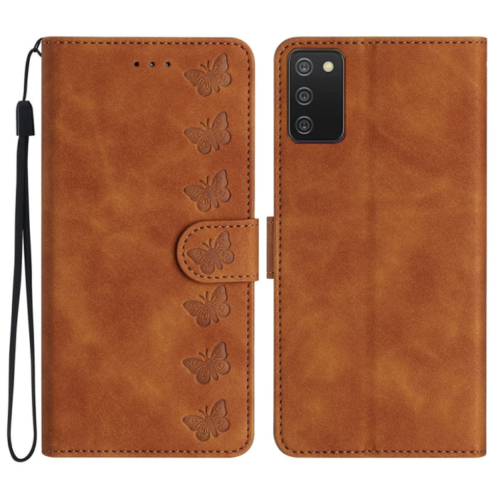 Seven Butterflies Embossed Leather Phone Case, For Samsung Galaxy S24 Ultra 5G, For Samsung Galaxy A25 5G, For Samsung Galaxy A02s 164mm, For Samsung Galaxy A15, For Samsung Galaxy A02s EU Version, For Samsung Galaxy A03, For Samsung Galaxy A03 Core���...