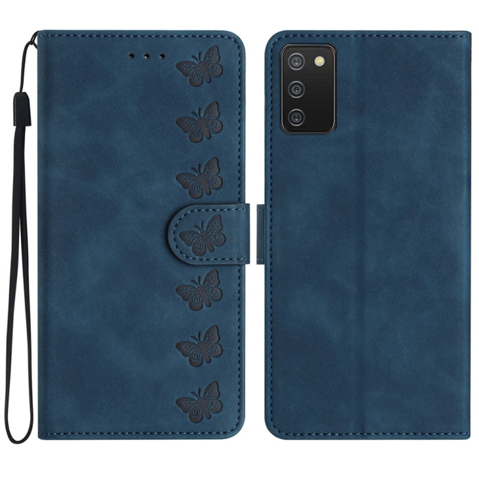 Seven Butterflies Embossed Leather Phone Case, For Samsung Galaxy S24 Ultra 5G, For Samsung Galaxy A25 5G, For Samsung Galaxy A02s 164mm, For Samsung Galaxy A15, For Samsung Galaxy A02s EU Version, For Samsung Galaxy A03, For Samsung Galaxy A03 Core���...