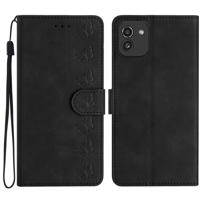 Seven Butterflies Embossed Leather Phone Case, For Samsung Galaxy S24 Ultra 5G, For Samsung Galaxy A25 5G, For Samsung Galaxy A02s 164mm, For Samsung Galaxy A15, For Samsung Galaxy A02s EU Version, For Samsung Galaxy A03, For Samsung Galaxy A03 Core���...