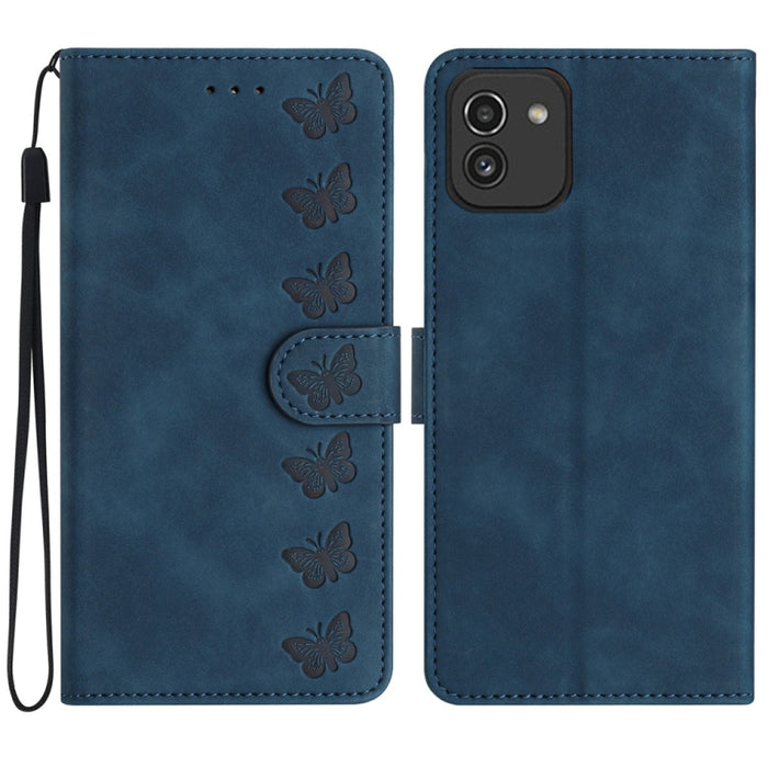 Seven Butterflies Embossed Leather Phone Case, For Samsung Galaxy S24 Ultra 5G, For Samsung Galaxy A25 5G, For Samsung Galaxy A02s 164mm, For Samsung Galaxy A15, For Samsung Galaxy A02s EU Version, For Samsung Galaxy A03, For Samsung Galaxy A03 Core���...