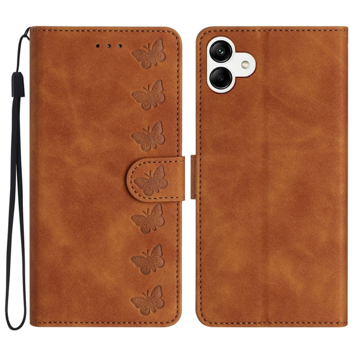 Seven Butterflies Embossed Leather Phone Case, For Samsung Galaxy S24 Ultra 5G, For Samsung Galaxy A25 5G, For Samsung Galaxy A02s 164mm, For Samsung Galaxy A15, For Samsung Galaxy A02s EU Version, For Samsung Galaxy A03, For Samsung Galaxy A03 Core���...