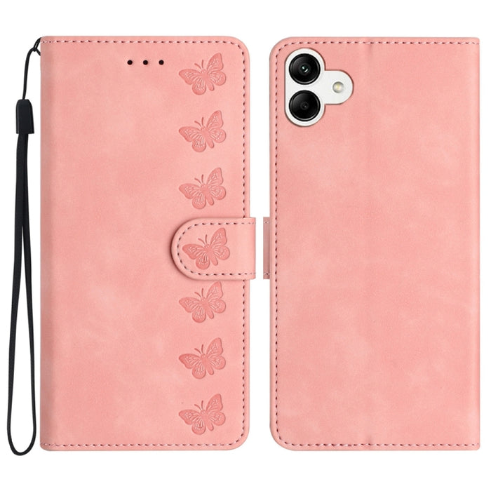Seven Butterflies Embossed Leather Phone Case, For Samsung Galaxy S24 Ultra 5G, For Samsung Galaxy A25 5G, For Samsung Galaxy A02s 164mm, For Samsung Galaxy A15, For Samsung Galaxy A02s EU Version, For Samsung Galaxy A03, For Samsung Galaxy A03 Core���...