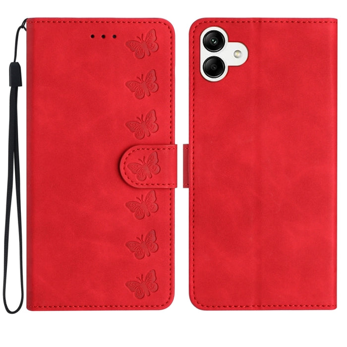 Seven Butterflies Embossed Leather Phone Case, For Samsung Galaxy S24 Ultra 5G, For Samsung Galaxy A25 5G, For Samsung Galaxy A02s 164mm, For Samsung Galaxy A15, For Samsung Galaxy A02s EU Version, For Samsung Galaxy A03, For Samsung Galaxy A03 Core���...