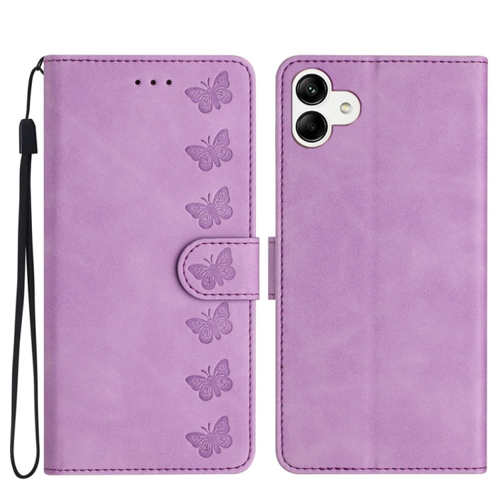 Seven Butterflies Embossed Leather Phone Case, For Samsung Galaxy S24 Ultra 5G, For Samsung Galaxy A25 5G, For Samsung Galaxy A02s 164mm, For Samsung Galaxy A15, For Samsung Galaxy A02s EU Version, For Samsung Galaxy A03, For Samsung Galaxy A03 Core���...