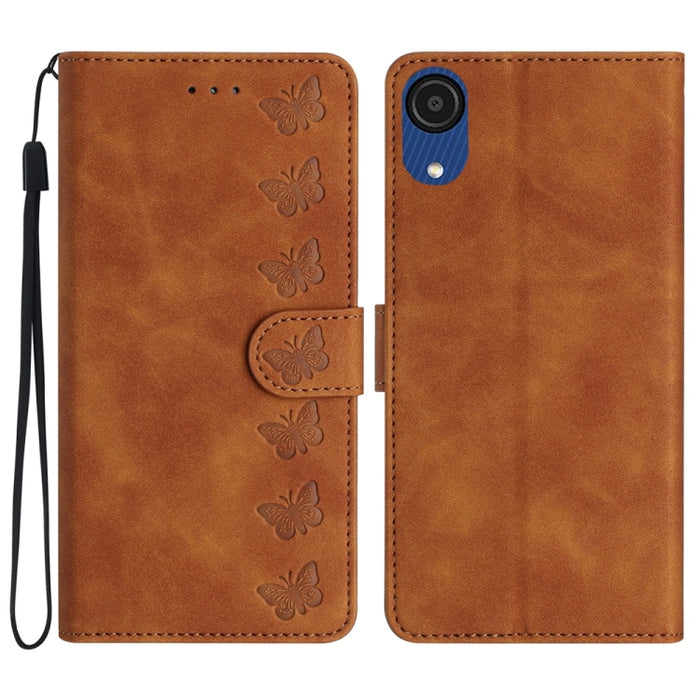 Seven Butterflies Embossed Leather Phone Case, For Samsung Galaxy A04 Core, For Samsung Galaxy S23 FE 5G, For Samsung Galaxy A05, For Samsung Galaxy S24+ 5G, For Samsung Galaxy A04s, For Samsung Galaxy A10 / M10, For Samsung Galaxy A12 5G              ...