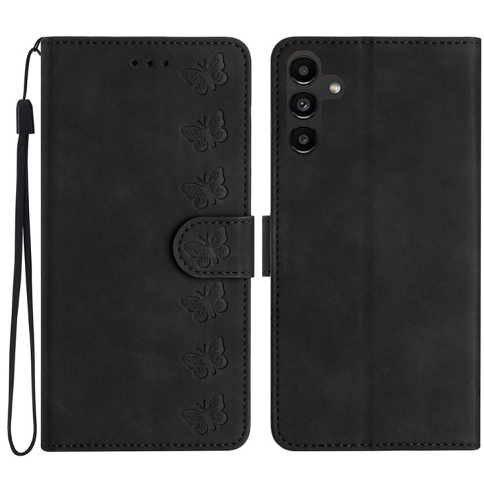 Seven Butterflies Embossed Leather Phone Case, For Samsung Galaxy A04 Core, For Samsung Galaxy S24+ 5G, For Samsung Galaxy A04s, For Samsung Galaxy S23 FE 5G, For Samsung Galaxy A05, For Samsung Galaxy A10 / M10, For Samsung Galaxy A12 5G              ...